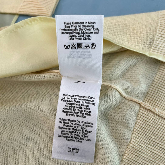 DKNY Lemon Silk with front bow tie 3/4 Sleeves - S NEW - Picture 12 of 12